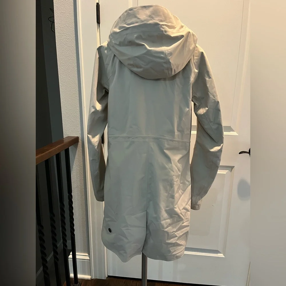 lululemon athletica Cream rain Trench Coat with Hood small jacket tan - Picture 12 of 17